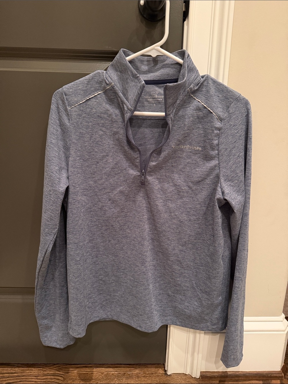 Vineyard Vines Light Blue Heathered Quarter-Zip Pullover